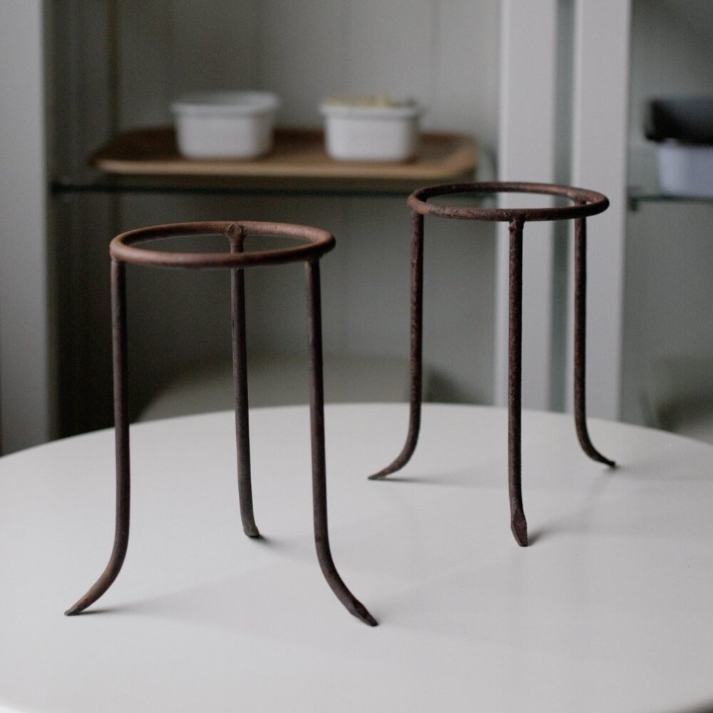 Brutalist Pair of Wrought Iron Plant Stands - Picture 3 of 6